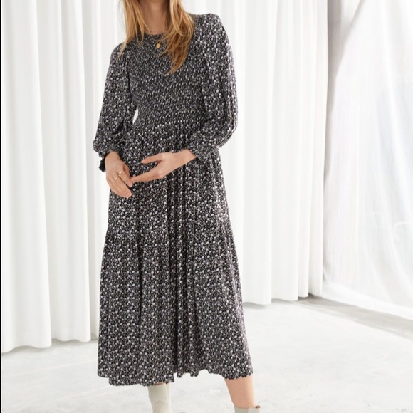 & Other Stories Dresses & Skirts - & Other Stories ditsy smocked midi prairie dress 4